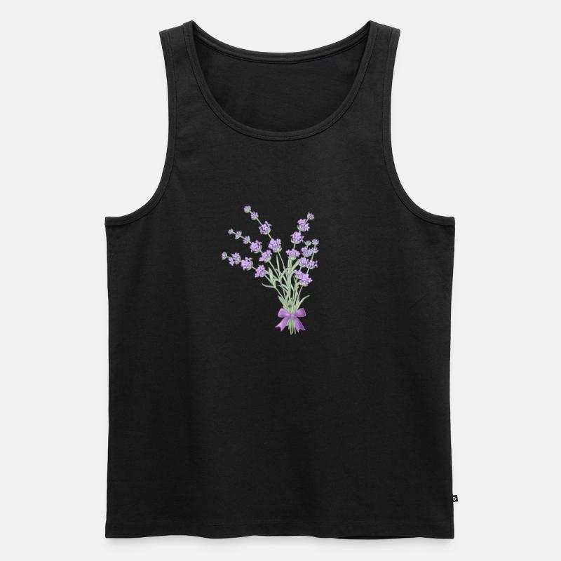 Lavendelstrauss - Männer Premium Bio Tank Top - Schwarz