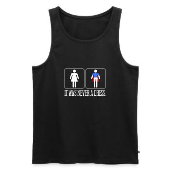 It Was Never A Dress Superheldin Girl Frauen Power - Männer Premium Bio Tank Top - Schwarz - Vorne - Michal (187cm)