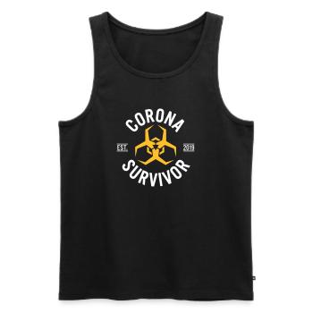 Corona Survivor 2019 - Débardeur bio Premium Homme - noir - Devant - Michal (187cm)