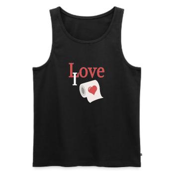 Liebesrolle mit Herz - Männer Premium Bio Tank Top - Schwarz - Vorne - Michal (187cm)