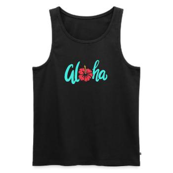 Aloha - Men's Premium Organic Tank Top - black - Front - AI Model Male 178 light (178cm)
