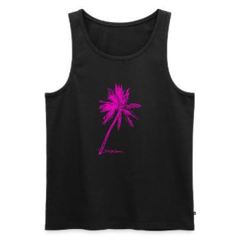 Palm Pink Beach Outfit Beachwear Surfing Palm Trees - Men's Premium Organic Tank Top - black - Front - Michal (187cm)
