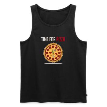 Pizza Pizzeria Bestellen Salami Italienisch Essen - Männer Premium Bio Tank Top - Schwarz - Vorne - AI Model Male 178 light (178cm)