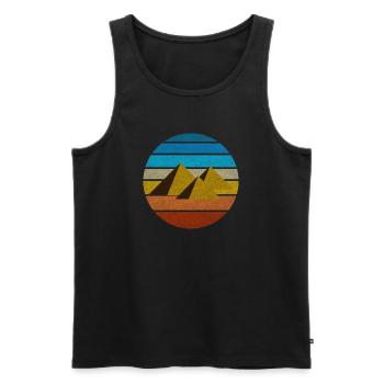 Ägypten Retro Pyramiden Vintage Geschenkidee Kairo - Männer Premium Bio Tank Top - Schwarz - Vorne - Michal (187cm)