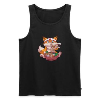 Shiba Inu Ramen Anime - Männer Premium Bio Tank Top - Schwarz - Vorne - Michal (187cm)
