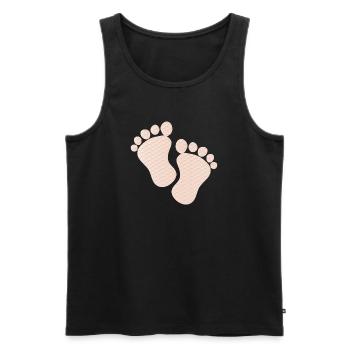 cute baby footprints - Men's Premium Organic Tank Top - black - Front - AI Model Male 178 light (178cm)