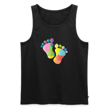 kunterbunte Baby Fußabdrücke - Männer Premium Bio Tank Top - Schwarz - Vorne - AI Model Male 178 light (178cm)