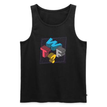 What THE FUCK WTF - Men's Premium Organic Tank Top - black - Front - Michal (187cm)