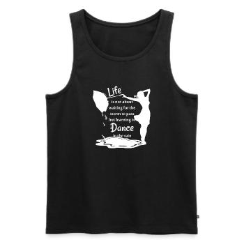 Wisdom with a dancing silhouette - Men's Premium Organic Tank Top - black - Front - AI Model Male 178 light (178cm)