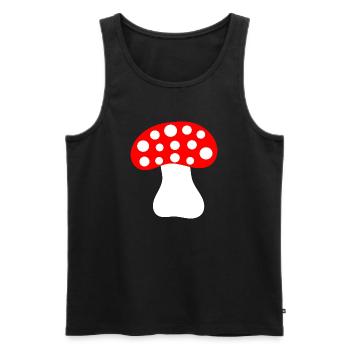 Champignon, champignon dans les bois cadeau - Débardeur bio Premium Homme - noir - Devant - Michal (187cm)