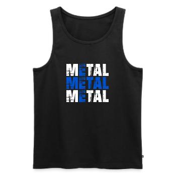 FINNISH METAL Finnland Finnische Flagge - Männer Premium Bio Tank Top - Schwarz - Vorne - AI Model Male 178 light (178cm)