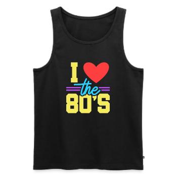 80er Achtziger - Männer Premium Bio Tank Top - Schwarz - Vorne - AI Model Male 178 light (178cm)