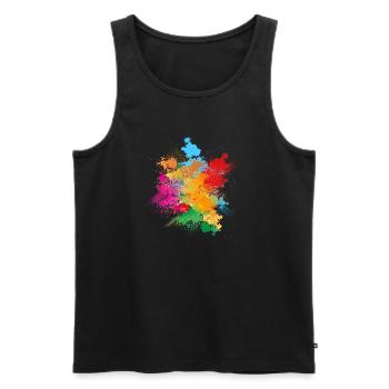 Farbpulver Explosion aus buntem Farbpulver - Männer Premium Bio Tank Top - Schwarz - Vorne - AI Model Male 178 light (178cm)