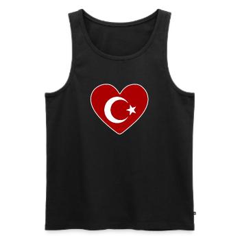 Heart as a Turkish flag - Men's Premium Organic Tank Top - black - Front - Michal (187cm)