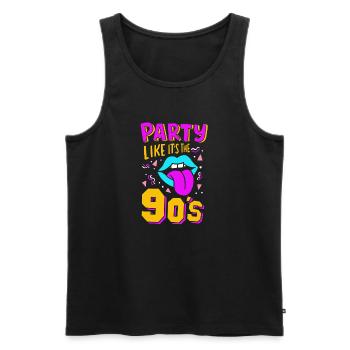 90s Party - Men's Premium Organic Tank Top - black - Front - AI Model Male 178 light (178cm)