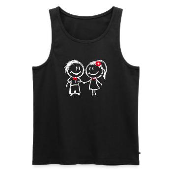 Couple Love Relationship Romance Valentine's Day - Men's Premium Organic Tank Top - black - Front - AI Model Male 178 light (178cm)