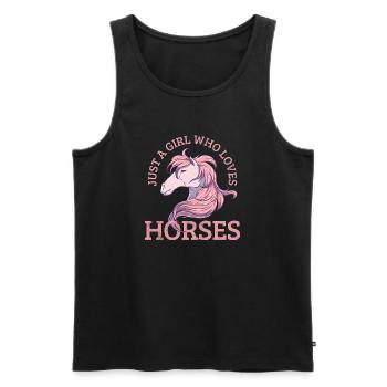 Pferd - Männer Premium Bio Tank Top - Schwarz - Vorne - Michal (187cm)