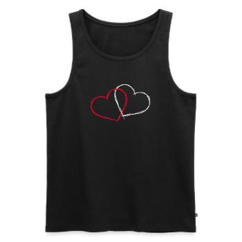 Coeur Couple Couple Love In Love Fiancee Relation - Débardeur bio Premium Homme - noir - Devant - Michal (187cm)