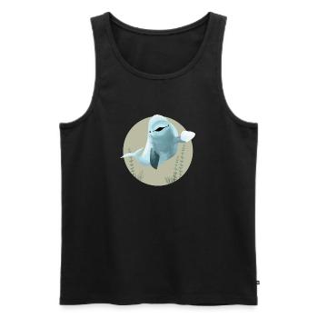 Fröhlicher Tiefsee-Wal Beluga in Kreis - Männer Premium Bio Tank Top - Schwarz - Vorne - AI Model Male 178 light (178cm)