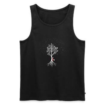 Saule au renard et aux racines - Débardeur bio Premium Homme - noir - Devant - AI Model Male 178 light (178cm)