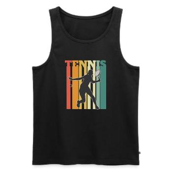 Tennis Womens Retro - Men's Premium Organic Tank Top - black - Front - Michal (187cm)