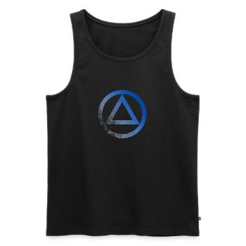 Logo symbole alcoolique anonyme AA NA anti alcool - Débardeur bio Premium Homme - noir - Devant - AI Model Male 178 light (178cm)