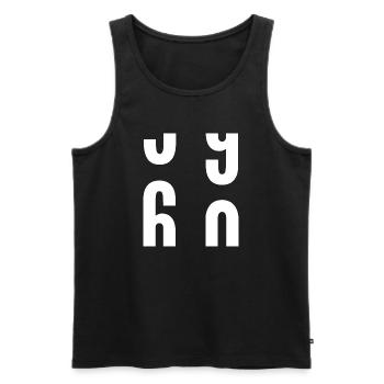 60 years old - Men's Premium Organic Tank Top - black - Front - Michal (187cm)