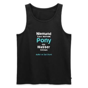 Pony Pferd lustig Pferdesprüche Pferdespaß - Männer Premium Bio Tank Top - Schwarz - Vorne - Michal (187cm)