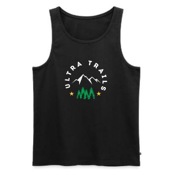 Ultra Trails - Men's Premium Organic Tank Top - black - Front - AI Model Male 178 light (178cm)