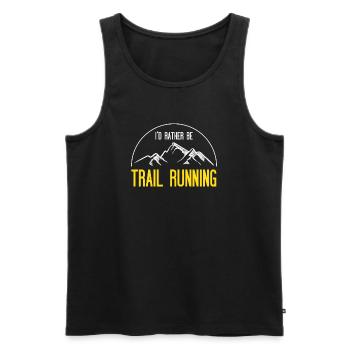 Je préfère être un trail running - Débardeur bio Premium Homme - noir - Devant - Michal (187cm)