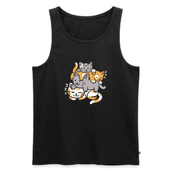 Chaton Chaton - Débardeur bio Premium Homme - noir - Devant - Michal (187cm)