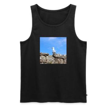 Möwe Norddeutschland - Männer Premium Bio Tank Top - Schwarz - Vorne - AI Model Male 178 light (178cm)