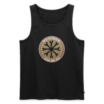 Ich schraube, also bin ich! - Männer Premium Bio Tank Top - Schwarz - Vorne - Michal (187cm)
