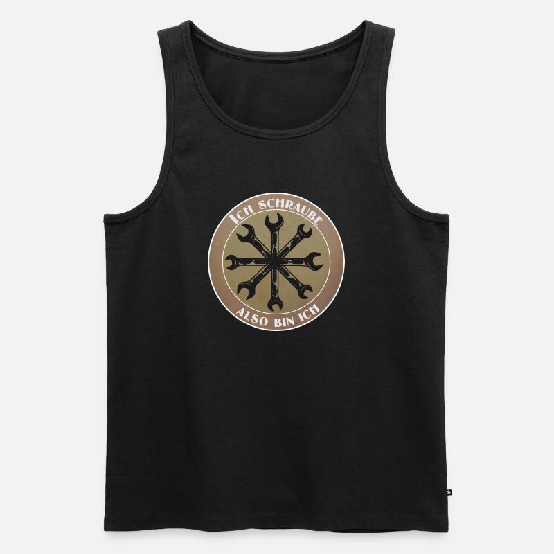 Ich schraube, also bin ich! - Männer Premium Bio Tank Top - Schwarz