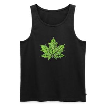 Maple Leaf - GREEN - Natural / Forest Design - Men's Premium Organic Tank Top - black - Front - AI Model Male 178 light (178cm)