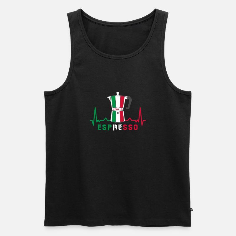 Herzfrequenz Espresso Design / Geschenkidee - Männer Premium Bio Tank Top - Schwarz