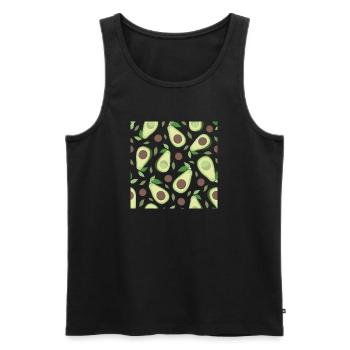 Eggplant and avocado pattern - Men's Premium Organic Tank Top - black - Front - AI Model Male 178 light (178cm)