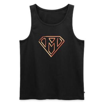 Stylized Power Emblem - Men's Premium Organic Tank Top - black - Front - Michal (187cm)