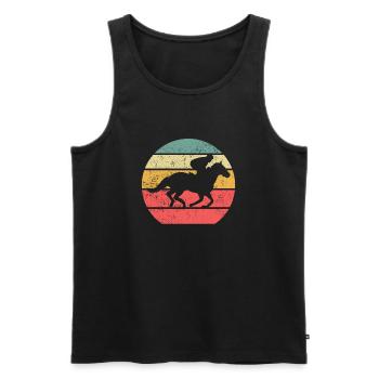 Pferderennen - Männer Premium Bio Tank Top - Schwarz - Vorne - Michal (187cm)