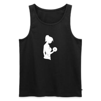 Dumbbell workout bodybuilding gym workout - Men's Premium Organic Tank Top - black - Front - AI Model Male 178 light (178cm)