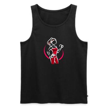 Hanteltraining Workout Fitnessstudio Fitness Sport - Männer Premium Bio Tank Top - Schwarz - Vorne - AI Model Male 178 light (178cm)