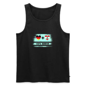 Deutschland und Libanon 100% Genial / Geschenk - Männer Premium Bio Tank Top - Schwarz - Vorne - Michal (187cm)