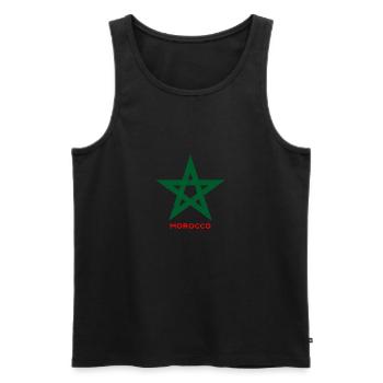 Vert cinq étoiles style marocain - Débardeur bio Premium Homme - noir - Devant - AI Model Male 178 light (178cm)
