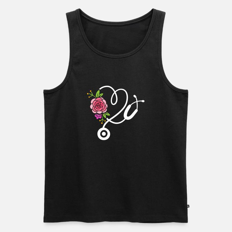 Stethoskop Doktor Krankenschwester - Männer Premium Bio Tank Top - Schwarz