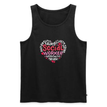 Social worker - Men's Premium Organic Tank Top - black - Front - AI Model Male 178 light (178cm)