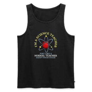 Science teacher chemistry physics - Men's Premium Organic Tank Top - black - Front - AI Model Male 178 light (178cm)