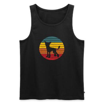 Chien chinois chien à cônes - Débardeur bio Premium Homme - noir - Devant - Michal (187cm)