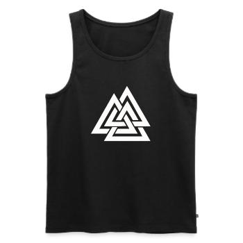 Valknut Wikinger - Männer Premium Bio Tank Top - Schwarz - Vorne - AI Model Male 178 light (178cm)