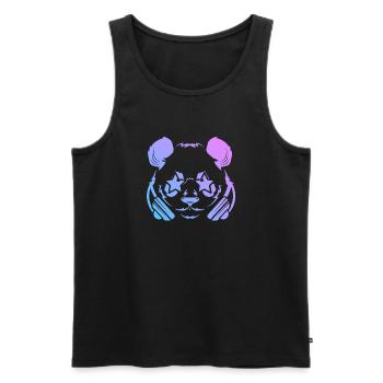Panda Panda Bear - Men's Premium Organic Tank Top - black - Front - AI Model Male 178 light (178cm)