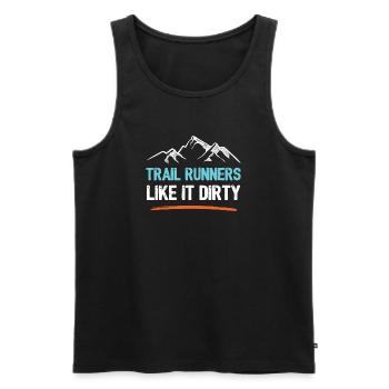 Trail Runners Like It Dirty - Männer Premium Bio Tank Top - Schwarz - Vorne - AI Model Male 178 light (178cm)